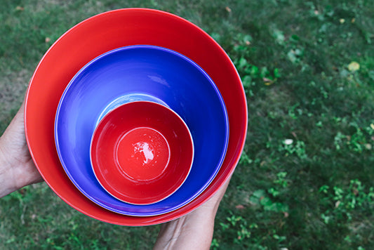 Extra Large Handblown glass bowl - Serve Kindness