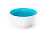 A teal blue handblown glass bowl. Made in the USA from Serve Kindness.