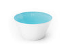 A turquoise blue handblown glass bowl. Made in the USA from Serve Kindness.