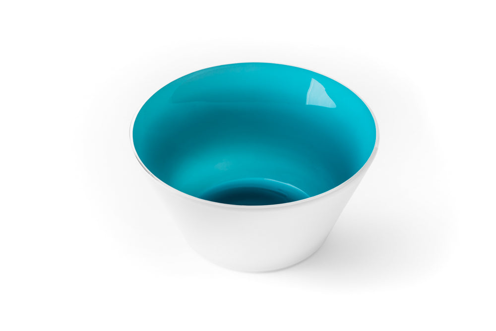 Teal Blue Handblown Glass Bowl & Nesting Bowls Serve Kindness